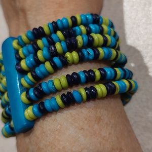 5.)Bangle cuff beaded 6 strand bracelet